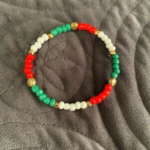 Colorful Beaded Christmas Stretch  Bracelet